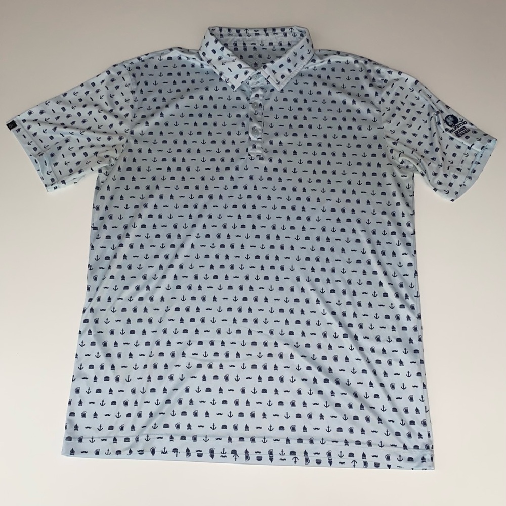 Swannies Men's L Multicolor All-Over Print Golf Polo Shirt - Palmetto Dunes